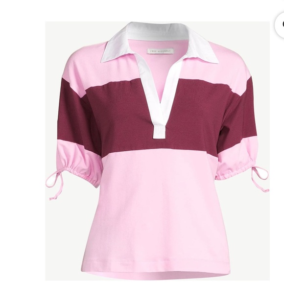 Free Assembly Women's Tie Sleeve Polo Top New with tags size Large  🤩 - Picture 1 of 9